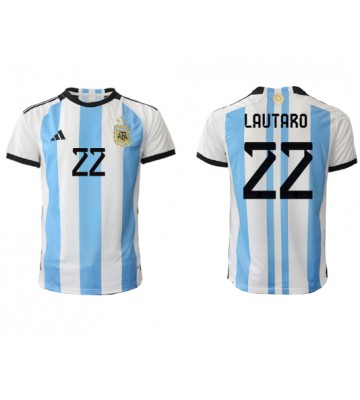 Argentina Lautaro Martinez #22 Hemmatröja VM 2022 Korta ärmar